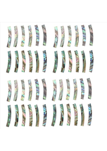 48PCS Gitar Ses Deliği Rozet Paua Abalone Kabuk Kakma Kavisli Şeritler Gitar Ses Deliği Kakma 4mm Genişlik (Yurt Dışından)