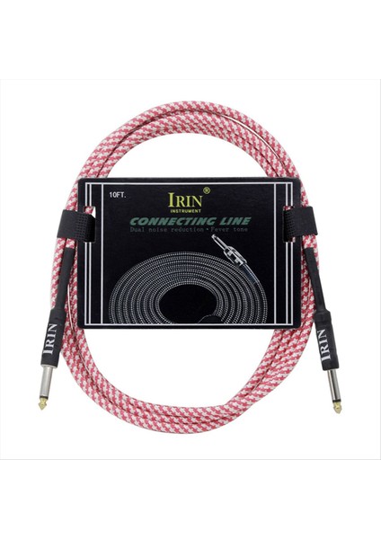 Irin Gitar Kablo Dizisi Enstrüman Aksesuarları Gürültüsüz Sessiz Sesli Teli Gürültü Azaltma Kablosu (10M) Pembe Beyaz (Yurt Dışından)