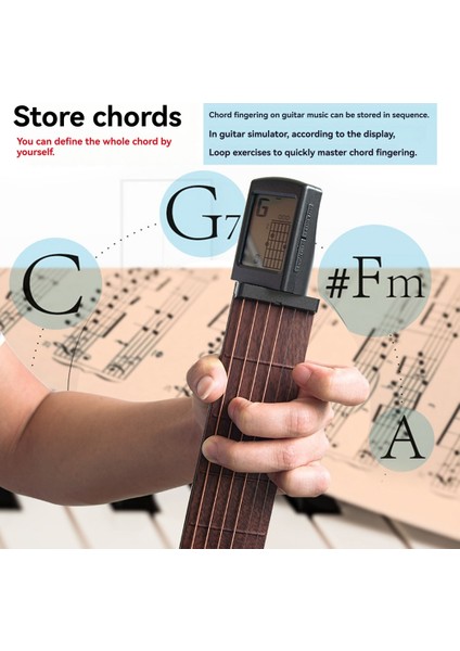 Sct-80 Pocket Guitar Akor Uygulama Aracı Dönen Akor Masa Ekranı ile Başlayan Eğitmen Için Gitar Neck (Yurt Dışından) modelleri