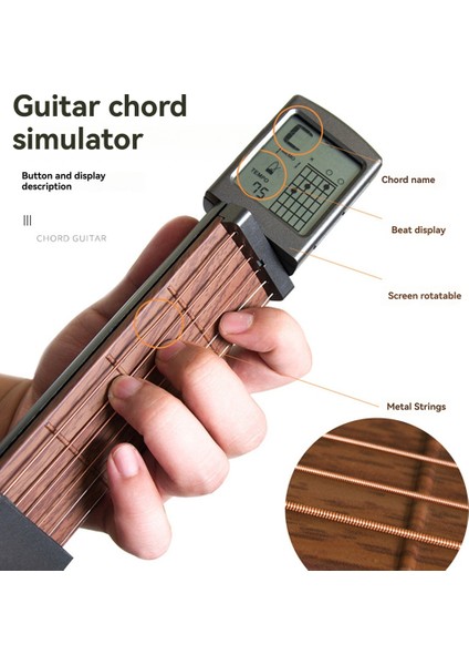Sct-80 Pocket Guitar Akor Uygulama Aracı Dönen Akor Masa Ekranı ile Başlayan Eğitmen Için Gitar Neck (Yurt Dışından) fırsatları
