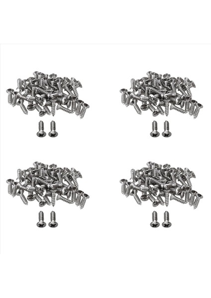 200X Gitar Bas Vidaları Çizik Plakaları Için Parçalar Pickguard Gümüş (Yurt Dışından)