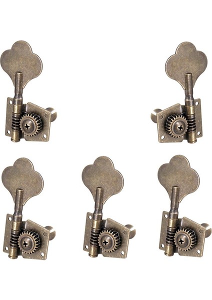 5pcs Gitar Vintage Açık Bas Gitar Ayarlama Anahtar Pegs Makine Kafaları Tunerler 1L4R 5 Teller Için Bas Bronz (Yurt Dışından)