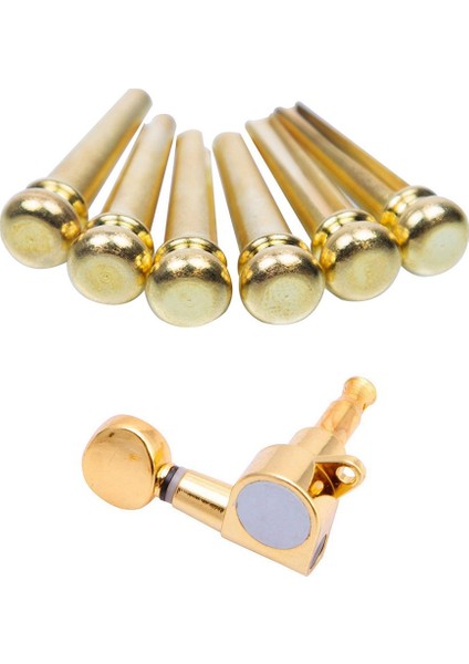 6pcs Bakır Endpin String Pegs &amp 6x Gitar Ayarlama Pegs Verrouillage Tuner Gitar Dizeleri Dokunuşuna Dokunur (Yurt Dışından) fiyatları