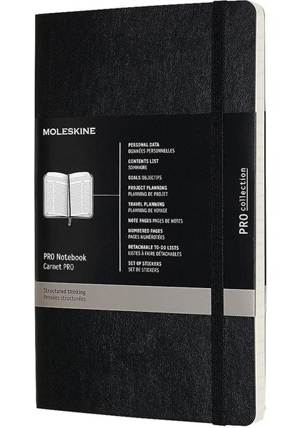 Pro Defter L Boy Siyah Sert Kapak