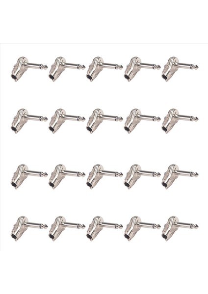 20PCS 90 Degree Dik Açı 6 35 mm Mono 2 Kutup Jakı Fişi 6 35MM Gitar Phono Gözleme 1/4 Inç Konektör Gümüş (Yurt Dışından)