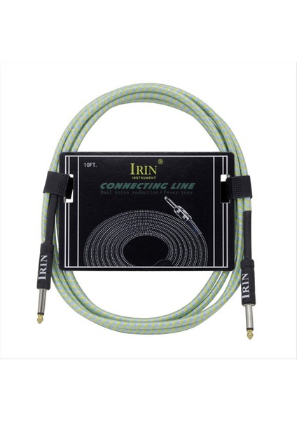 Irin Gitar Kablo Dize Enstrüman Aksesuarları Gürültüsiz Sessiz Sesli Teli Gürültü Azaltma Kablosu (10M) Yeşil ve Beyaz (Yurt Dışından)