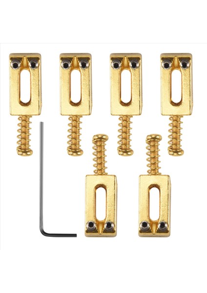 Dikdörtgen Gitar Köprüsü Çırpma Tabakası Stratocaster Tele Telecaster Elektro Gitar Değiştirme Altın (6 Paket) (Yurt Dışından)