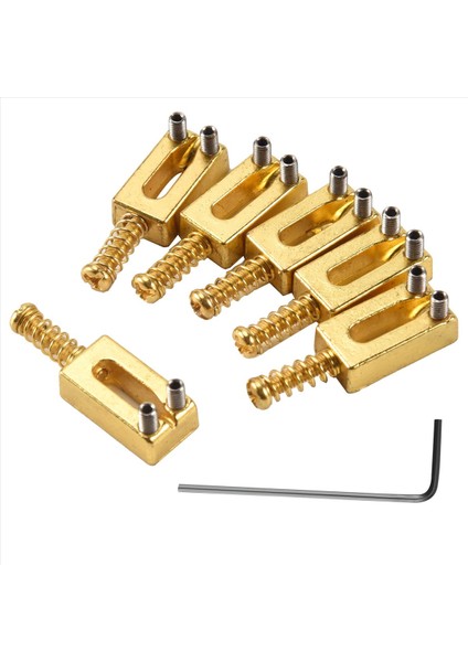 Dikdörtgen Gitar Köprüsü Çırpma Tabakası Stratocaster Tele Telecaster Elektro Gitar Değiştirme Altın (6 Paket) (Yurt Dışından) fiyatları