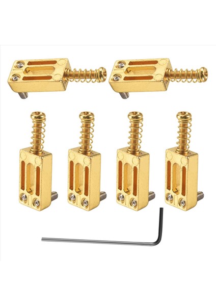 Dikdörtgen Gitar Köprüsü Çırpma Tabakası Stratocaster Tele Telecaster Elektro Gitar Değiştirme Altın (6 Paket) (Yurt Dışından) modelleri