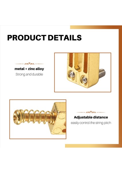Dikdörtgen Gitar Köprüsü Çırpma Tabakası Stratocaster Tele Telecaster Elektro Gitar Değiştirme Altın (6 Paket) (Yurt Dışından) indirimleri