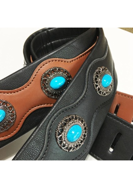 Gitar Kayışı Etnik Tarzı Deri Ayarlanabilir Akustik Elektrik Bas Kayış Gitar Kemer Gitar Parçaları Aksesuarları Kahverengi (Yurt Dışından) indirimleri