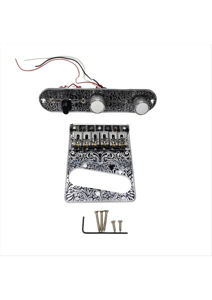 6 String Roller Sele Gitar Ön Kablolu Kontrol Plakası ve Köprü Plakası Tl Elektro Gitar Yedek Parçaları Gümüş (Yurt Dışından)