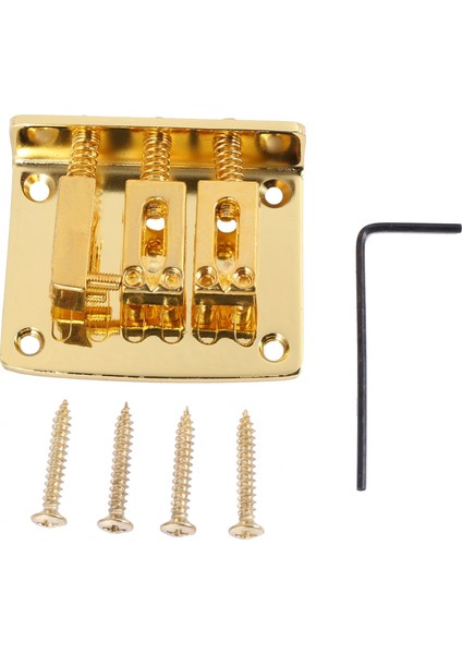 Puro Kutusu Gitar Parçaları 3 String Altın Üst Yükleme Sert Kuyruklu Ayarlanabilir Köprü Altın Renk (Yurt Dışından)