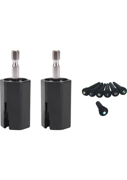 6 Pcs Ebony Gitar Köprüsü Pimleri Abanlone Dot &amp 2pcs String Sindirdir Ayarlama Peg Çekme Elektrikli Matkap Değiştirin (Yurt Dışından)
