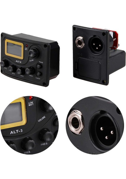 Akustik Gitar Pikap Tuner 5-Band Eq Eq Eq Equter Acoutıt Gitar Peamp Pıezo Hacim Knob LCD Ekran Dahili Mikrofon (Yurt Dışından) fırsatları