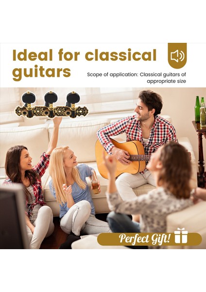 Gitar Makinesi Kafaları Klasik Gitar String Tuning Pegs Anahtar Altın 3l Tuner Tuşları Parça Parça Aksesuarları (Yurt Dışından) indirimleri