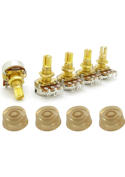 4 Pcs Elektrik Gibi Kontrol Hız Knobs Gold &amp 5x Gitar Potentıomeer Ses Ses ve Ton Tomuları Swıtch Control A500K (Yurt Dışından)