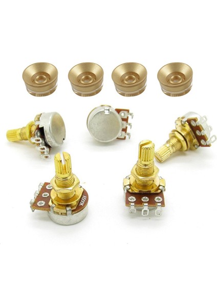 4 Pcs Elektrik Gibi Kontrol Hız Knobs Gold &amp 5x Gitar Potentıomeer Ses Ses ve Ton Tomuları Swıtch Control A500K (Yurt Dışından) fiyatları