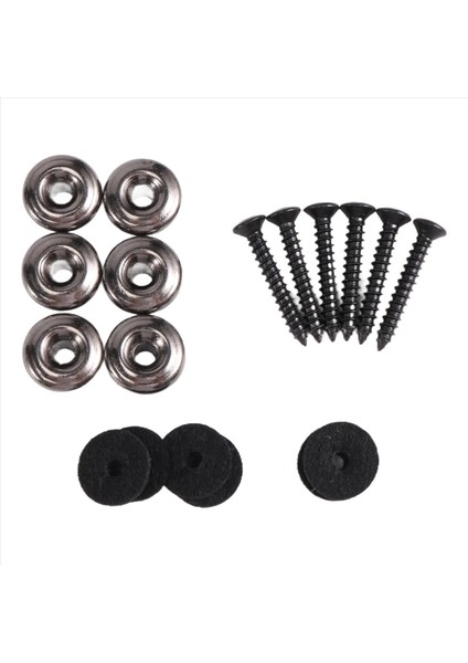 6 Adet Kafa Gitar Kayışı Düğmeleri Kayış Kilitleri Krom (Siyah) (Yurt Dışından)