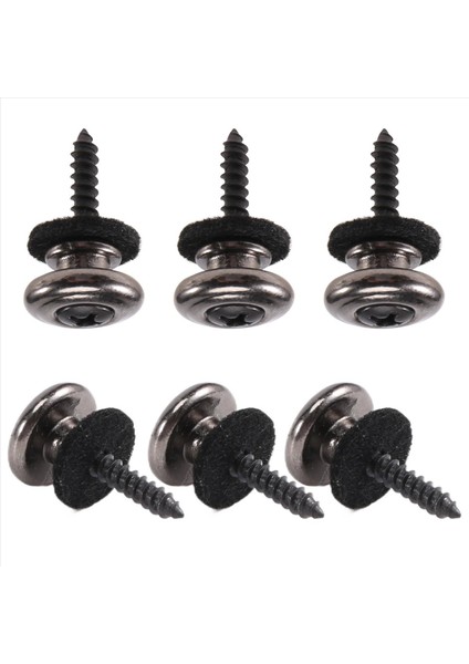 6 Adet Kafa Gitar Kayışı Düğmeleri Kayış Kilitleri Krom (Siyah) (Yurt Dışından) modelleri