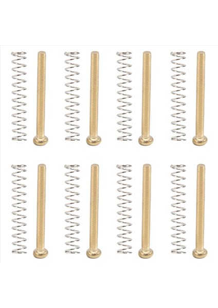 8 Pcs M2 5X32MM Elektro Gitar Humbucker Pikapları Yükseklik Vidasını ve Yayını Ayarla - Pitch 0 4mm - Altın (Yurt Dışından)