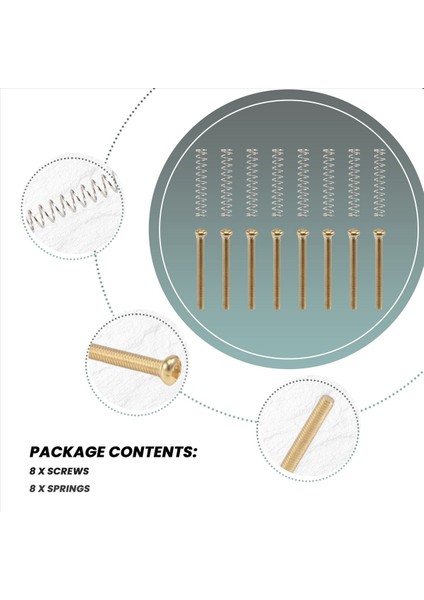 8 Pcs M2 5X32MM Elektro Gitar Humbucker Pikapları Yükseklik Vidasını ve Yayını Ayarla - Pitch 0 4mm - Altın (Yurt Dışından) indirimleri