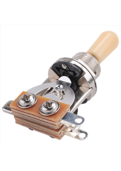 Metrik 3 Yolu Kısa Düz Gitar Pikap Seçici Gibson Epiphone Için Geçiş Anahtarı Düğmesi Lp Les Paul Electric Gitar Parçaları Gümüş ve Bej (2 Paket) (Yurt Dışından)