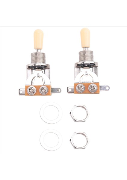 Metrik 3 Yolu Kısa Düz Gitar Pikap Seçici Gibson Epiphone Için Geçiş Anahtarı Düğmesi Lp Les Paul Electric Gitar Parçaları Gümüş ve Bej (2 Paket) (Yurt Dışından) fiyatları