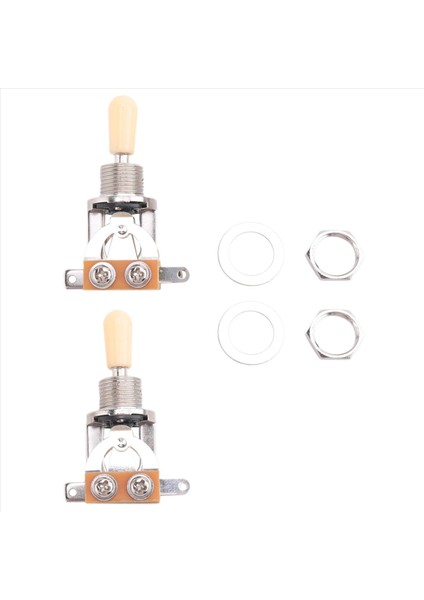 Metrik 3 Yolu Kısa Düz Gitar Pikap Seçici Gibson Epiphone Için Geçiş Anahtarı Düğmesi Lp Les Paul Electric Gitar Parçaları Gümüş ve Bej (2 Paket) (Yurt Dışından) modelleri