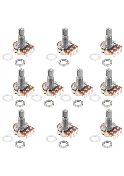 Gitar Küçük Boyutlu Saksılar B500K Gitar Bas Parçaları Için Potansiyometreler (10 Paket) (Yurt Dışından)