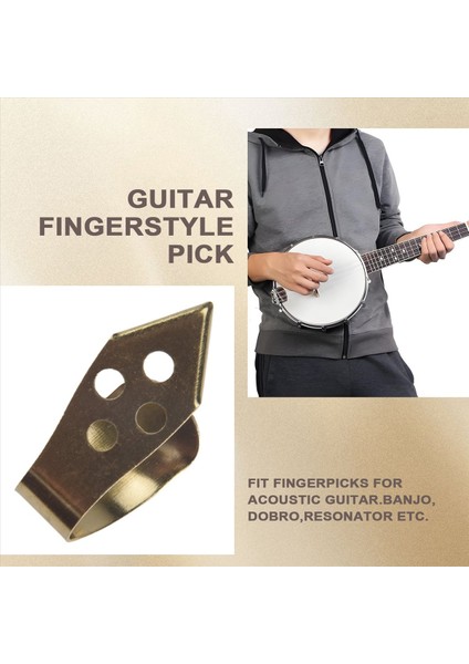 Gitar Parmak Seçer 3 Endeks Parmak + 1 Başparmak Ayarlanabilir Metal Banjo Fingerstyle Seçim Parmak Koruyucusu (Yurt Dışından) indirimleri