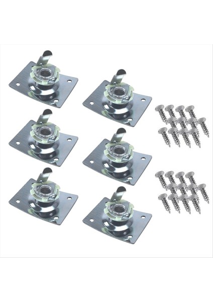 6pcs Kare Gitar Giriş Jak Gitar Çıktı Jak Plakası Bas Gitar Jak Soketi Elektro Gitar Parça Aksesuarları Gümüş (Yurt Dışından)