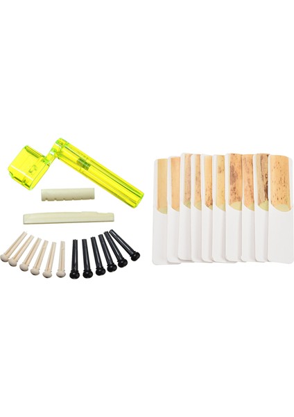 6 String Akustik Gitar Somun Saddle Parçası + 2x String Winder 10 Pcs Eb Alto Saxophone Sayakları Sax Sayakları Gücü 2 5 (Yurt Dışından)