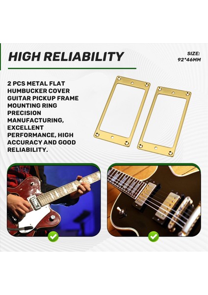 2 Adet Metal Düz Humbucker Kapak Gitar Pikap Çerçevesi Montaj Halkası (Yurt Dışından) indirimleri