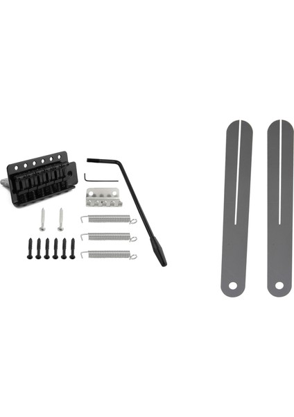 2pcs Fret Çekme Kıvrılığı Klavye Fret Koruyucu Çelik Plaka ve 1set 6 String Elektro Gitar Tremolo Köprüsü (Yurt Dışından)