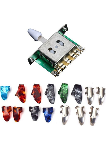 1 Pcs 5 Yolu Pikap Seçici Anahtarı ve 15 Pcs Gitar Sıcklar Humb Parmak Metal + Plastik Toplama (Yurt Dışından) fırsatları