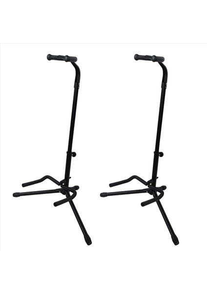 Akustik Elektro Gitar Gitar Aksesuarları Için Tripod Tutucu ile 2x Metal Zemin Gitar Standı (Yurt Dışından)