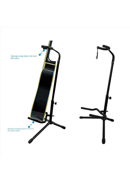 Akustik Elektro Gitar Gitar Aksesuarları Için Tripod Tutucu ile 2x Metal Zemin Gitar Standı (Yurt Dışından) fiyatları