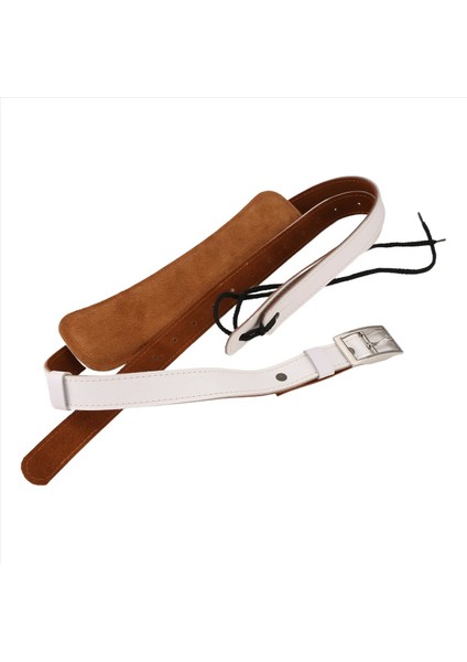 Dayanıklı Deri ve Metal Toka Elektro Gitar Kayış Kayışı Omuz Ped Ayarlanabilir Vintage Gitar Kayışları-Beyaz Renk (Yurt Dışından) fiyatları