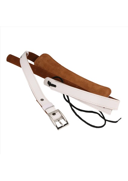 Dayanıklı Deri ve Metal Toka Elektro Gitar Kayış Kayışı Omuz Ped Ayarlanabilir Vintage Gitar Kayışları-Beyaz Renk (Yurt Dışından) modelleri