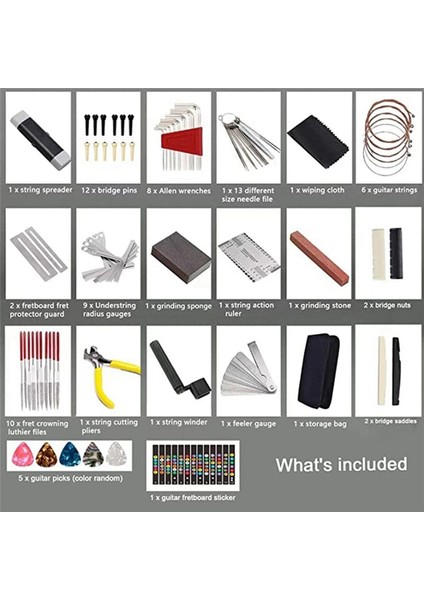 77 Parça Gitar Bakım Kiti Onarım Aracı Tote Çanta Akustik Gitar Elektro Gitar Dize Enstrümanlar (Yurt Dışından) fiyatları