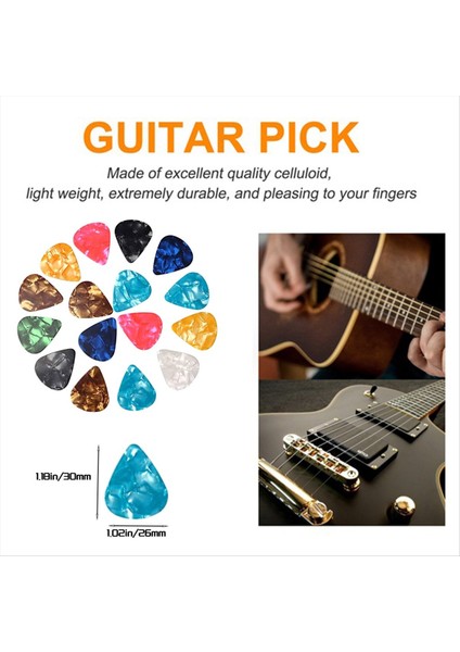 100PCS Gitar Seçimleri 0 46MM Kalınlıkta Selüloid Gitar Toplama Bas Akustik Gitar 30X26MM (Yurt Dışından)