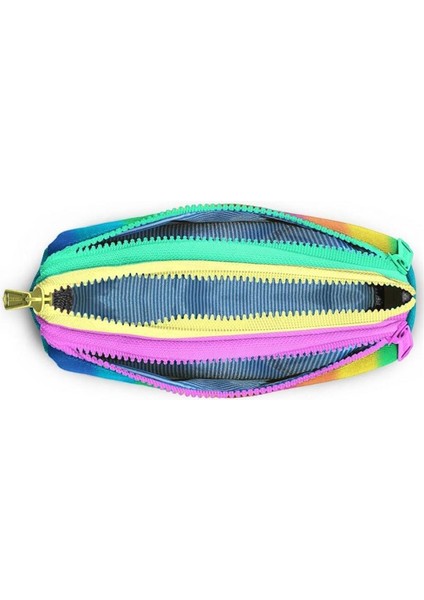 Kids Renkli Çizgili Üç Bölmeli Kalem Çantası 11173