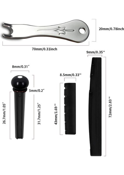 Gitar Köprüsü Pimleri Çekme Çekme Çıkarma Extractor Aracı Gitar Luthier Ölçüm Araçları Kit Seti (Yurt Dışından) fırsatları
