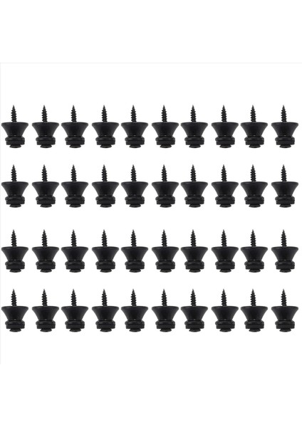 40 x Elektrik Akustik Gitar Bas Kayış Düğmesi Vidalı Kilit Pimleri Siyah Pedler (Yurt Dışından)