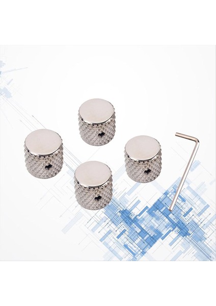 Gümüş 4 Paket Hacim Kontrol Düğmesi Tonu Düğmesi Düz Kontrol Topçusu Gitar Kontrol Knob Gitar Pedal Düğmesi (Yurt Dışından) fırsatları