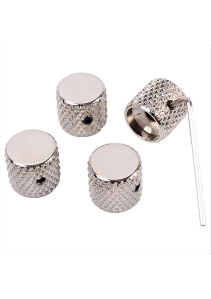 Gümüş 4 Paket Hacim Kontrol Düğmesi Tonu Düğmesi Düz Kontrol Topçusu Gitar Kontrol Knob Gitar Pedal Düğmesi (Yurt Dışından) indirimleri