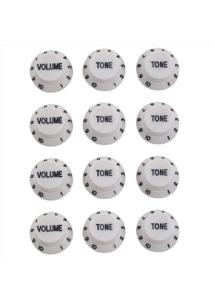 Strat Tarzı Gitar Için Beyaz Siyah 4 Cilt ve 8 Ton Gitar Kontrol Düğmeleri (Yurt Dışından)