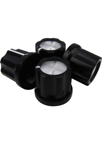 0dejre Gitar Pot Topuz Bas Gitar Amp Düğmeleri Düğmeleri D-Tipi Şaft Potansiyometre Tencere Düğmeleri Siyah Kapak Gümüş Üst 12 Paket (Yurt Dışından) indirimleri