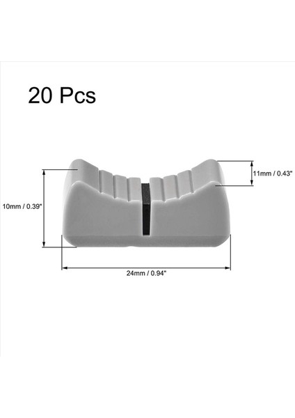 100PCS 24MMX11MMX10MM Konsol Mikser Kaydırıcı Fader Knobs Potansiyometre Gri Düğmesi Siyah Işaret (Yurt Dışından) fırsatları